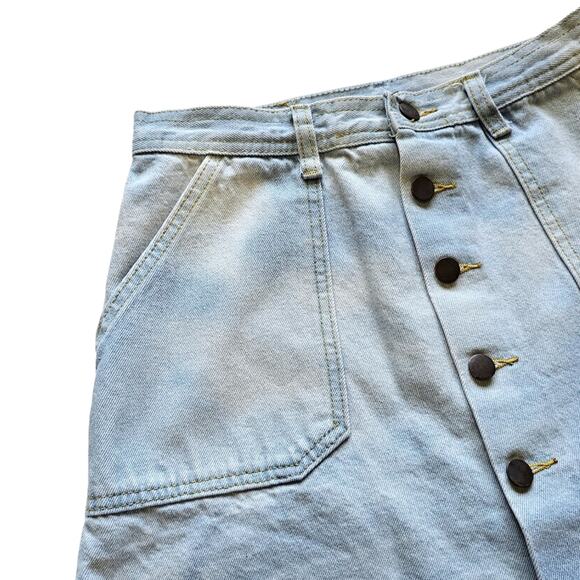 Cloud Dyed Button Front Denim Mini Skirt Size Medium - Picture 4 of 5